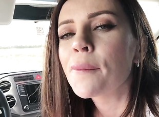 Her first blowjob in the car