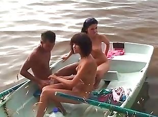 Crazy college anal sex on a boat
